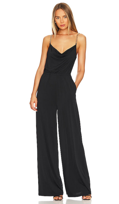 L'AGENCE Emmett Cowl Neck Jumpsuit in Black L'agence Emmett Cowl Neck Suit en noir L'Agence Emmett Cowl脖子连身裤穿着黑色
