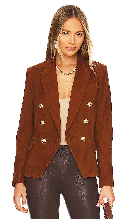 L'AGENCE Kenzie Double Brested Blazer in Brown L'Agence Kenzie Double Brestes Blazer en marron L'Agence Kenzie Double Brested Blazer Brown
