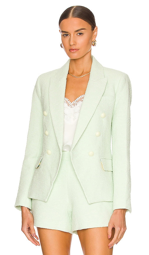 L'AGENCE Kenzie Double Brested Blazer in Mint L'Agence Kenzie Double Bretested Blazer à Mint L'Agence Kenzie Double Brested Blazer in Mint