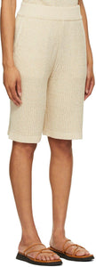 LE17SEPTEMBRE Beige Linen-Blend Rib Kit Shorts