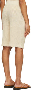 LE17SEPTEMBRE Beige Linen-Blend Rib Kit Shorts