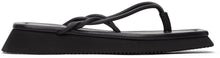 LE17SEPTEMBRE Black Braided Leather Flip-Flops - Le17septTembre Noir Tressé Tradition - Le17Septembre 블랙 꼰 가죽 플립 플롭