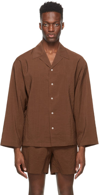 LE17SEPTEMBRE Brown Side Strap Shirt - Chemise de bretelle ladre brune de LE17STEPTTEMBRE - le17septembre 갈색 사이드 스트랩 셔츠