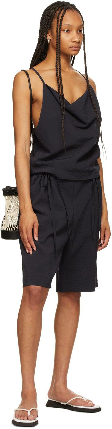 LE17SEPTEMBRE Navy CrÃªpe Double String Shorts
