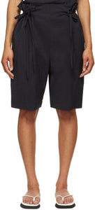 LE17SEPTEMBRE Navy CrÃªpe Double String Shorts - LE17STEPTTEMBRE NAVY CRISPE Double String Short - Le17SEPTEMBRE NAVY CRÃPE 더블 문자열 반바지