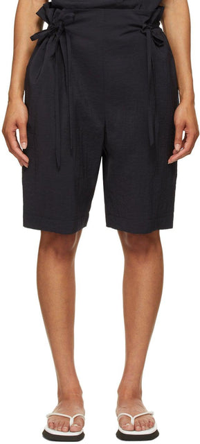 LE17SEPTEMBRE Navy CrÃªpe Double String Shorts - LE17STEPTTEMBRE NAVY CRISPE Double String Short - Le17SEPTEMBRE NAVY CRÃPE 더블 문자열 반바지