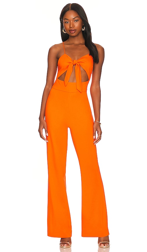 LITA by Ciara Tie Front Jumpsuit in Orange Lita by Ciara Tie Front Jumps combinaison en orange lita by ciara领带前连身裤穿着橙色