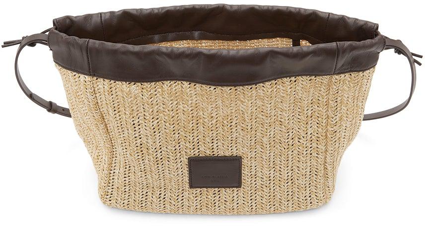 LOW CLASSIC Beige Rattan String Bag