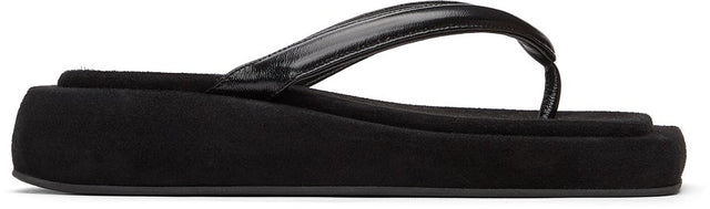 LOW CLASSIC Black Platform Flip Flop Sandals - Sandales de flop plate-forme noires classiques - 낮은 클래식 블랙 플랫폼 플립 플롭 샌들
