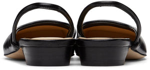 LOW CLASSIC Black Squared Toe Slippers