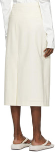 LOW CLASSIC Off-White Wool Slim Line Skirt