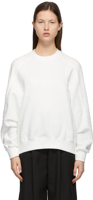 LOW CLASSIC White Classic Stitch Sweatshirt - Sweat-shirt de point classique blanc classique - 낮은 클래식 화이트 클래식 스티치 스웨터