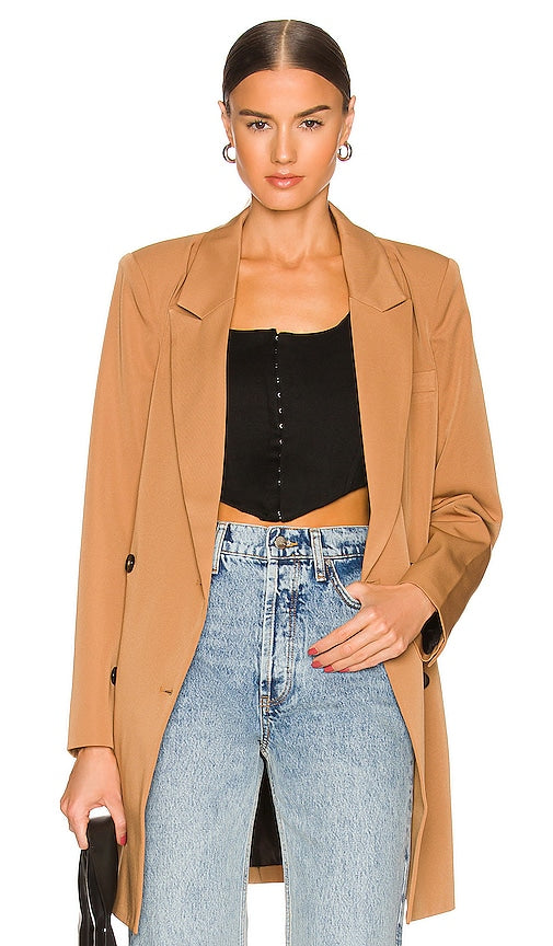 LPA Double Breasted Blazer in Tan Blazer LPA Double Poitt dans le bronzage lpa双乳房西装外套