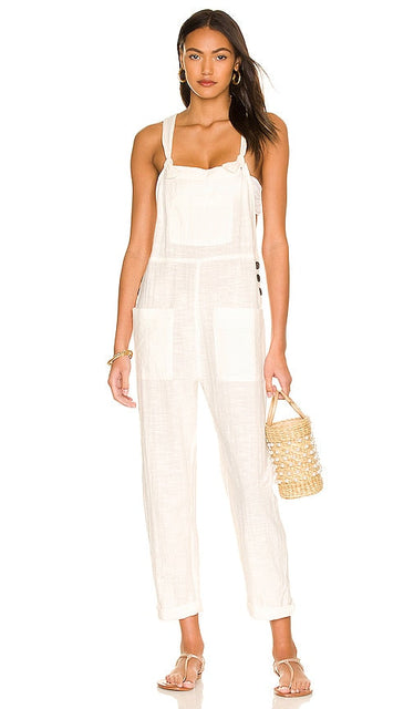 L*SPACE Cali Girl Jumpsuit in White L * SPACE CALI GIRL SUMPS CART l*太空cali girl穿着白色的连身裤
