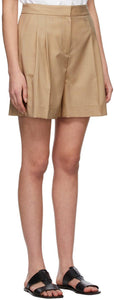 LVIR Beige Wool Two-Tuck Shorts