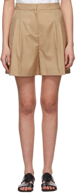 LVIR Beige Wool Two-Tuck Shorts - Short de laine beige Lvir beige - Lvir Beige Wool 2-Tuck 반바지