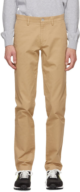 Lacoste Beige Gabardine Slim-Fit Chino Trousers - Pantalon Chino Lacoste Beige Gabardine Slim-Fit - LaCoste 베이지 색 Gabardine 슬림 피트 치노 바지