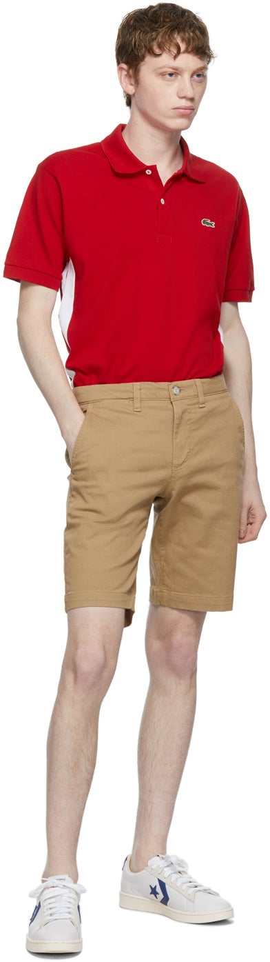 Lacoste Beige Stretch Gabardine Slim Fit Shorts