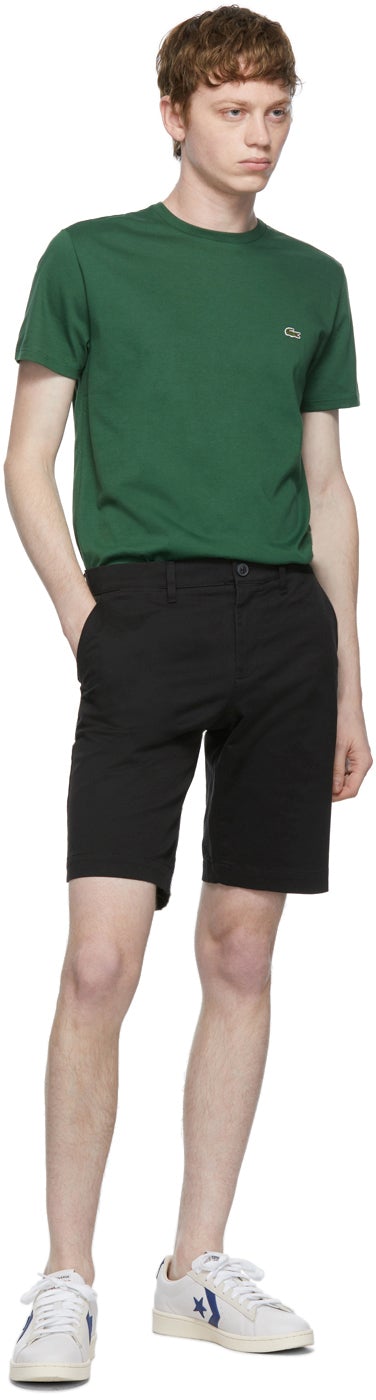 Lacoste Black Stretch Gabardine Slim Fit Shorts
