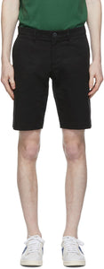 Lacoste Black Stretch Gabardine Slim Fit Shorts - Short de Lacoste Noir Stretch Gabardine Slim Fit - LaCoste 검은 스트레치 Gabardine 슬림 피트 반바지