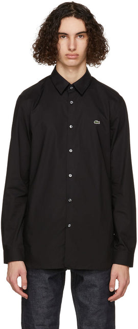 Lacoste Black Stretch Slim Fit Shirt - Chemise Slim Slim Fit Stretch Lacoste - Lacoste 검은 스트레치 슬림 맞는 셔츠