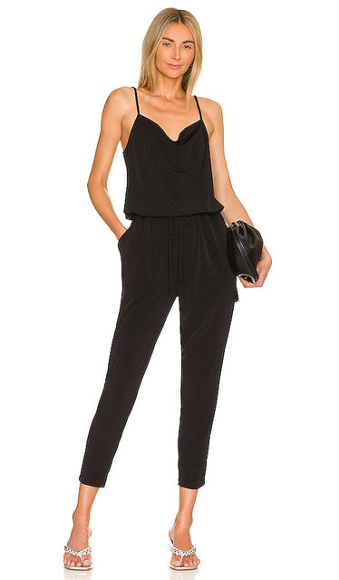 Lanston Cowl Cami Jumpsuit in Black Combinaison de camis de cape Lanston Cami en noir Lanston Cowl Cami连身裤黑色