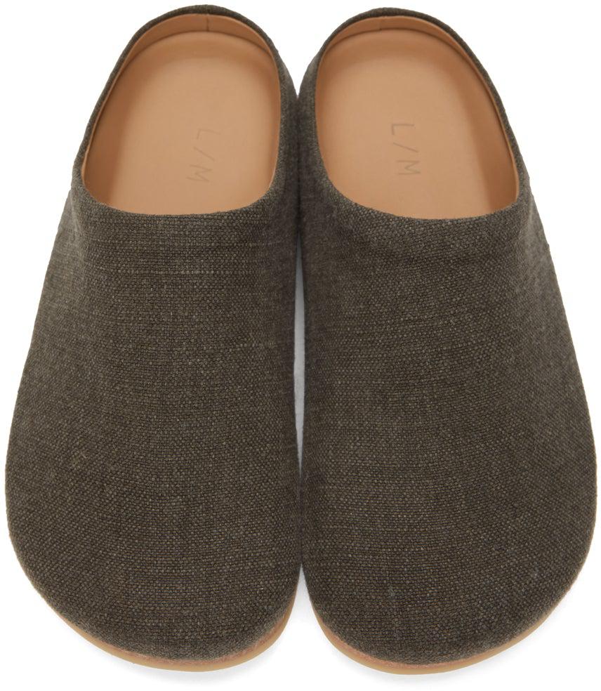 Lauren Manoogian Grey Canvas New Mono Slippers