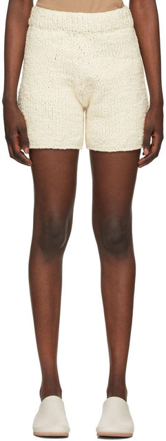 Lauren Manoogian White Handknit Shorts - Short à la main blanche de Lauren Manoogian - Lauren Manoogian 화이트 Handknit 반바지