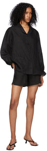 Le Petit Trou Black Linen Lucie Shorts