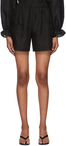Le Petit Trou Black Linen Lucie Shorts - Le Petit Trou noir Linge Lucie Shorts - le petit trou 검은 린넨 루시 반바지
