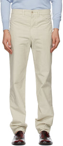 Lemaire Beige Tapered 5 Pocket Trousers - Lemaire beige conique 5 pantalons de poche - Lemaire Beige가 5 개의 포켓 바지가 테이퍼되었습니다