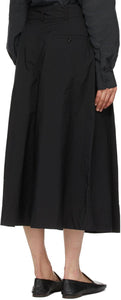 Lemaire Black Asymmetrical Bermuda Shorts