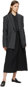 Lemaire Black Asymmetrical Bermuda Shorts