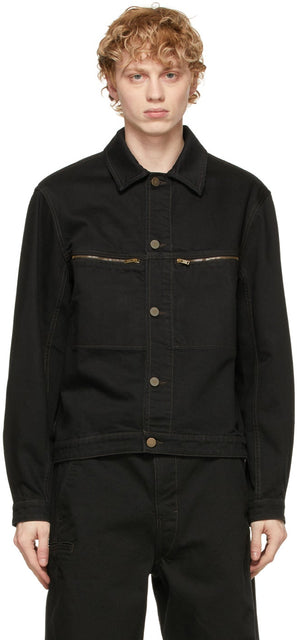 Lemaire Black Denim Trucker Jacket - Veste de camionneur de denim noir Lemaire - lemaire 검은 데님 트럭 재킷