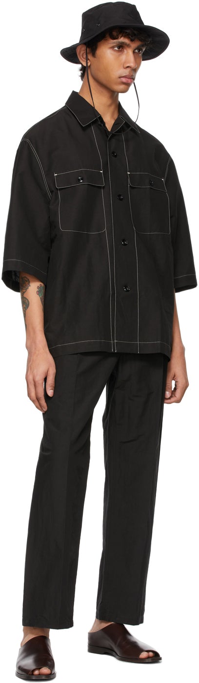 Lemaire Black Pyjama Short Sleeve Shirt