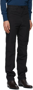 Lemaire Black Tapered 5 Pocket Trousers