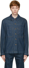 Lemaire Blue Denim Workwear Overshirt Jacket - Lemaire Blue Denim Workwear Verre Veste - lemaire 블루 데님 workwear 오버 셔츠 자켓
