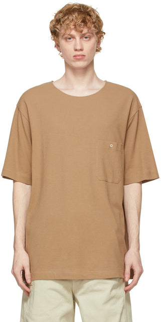 Lemaire Brown CrÃªpe Jersey T-Shirt - T-shirt de jersey de Crôme de Lemaire Brown Crêche - Lemaire Brown Crãpe 저지 티셔츠