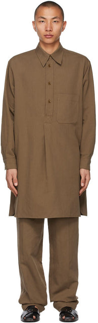 Lemaire Brown Liquette Shirt - Chemise Lemaire Brown Liquette - lemaire 갈색 Liquette 셔츠