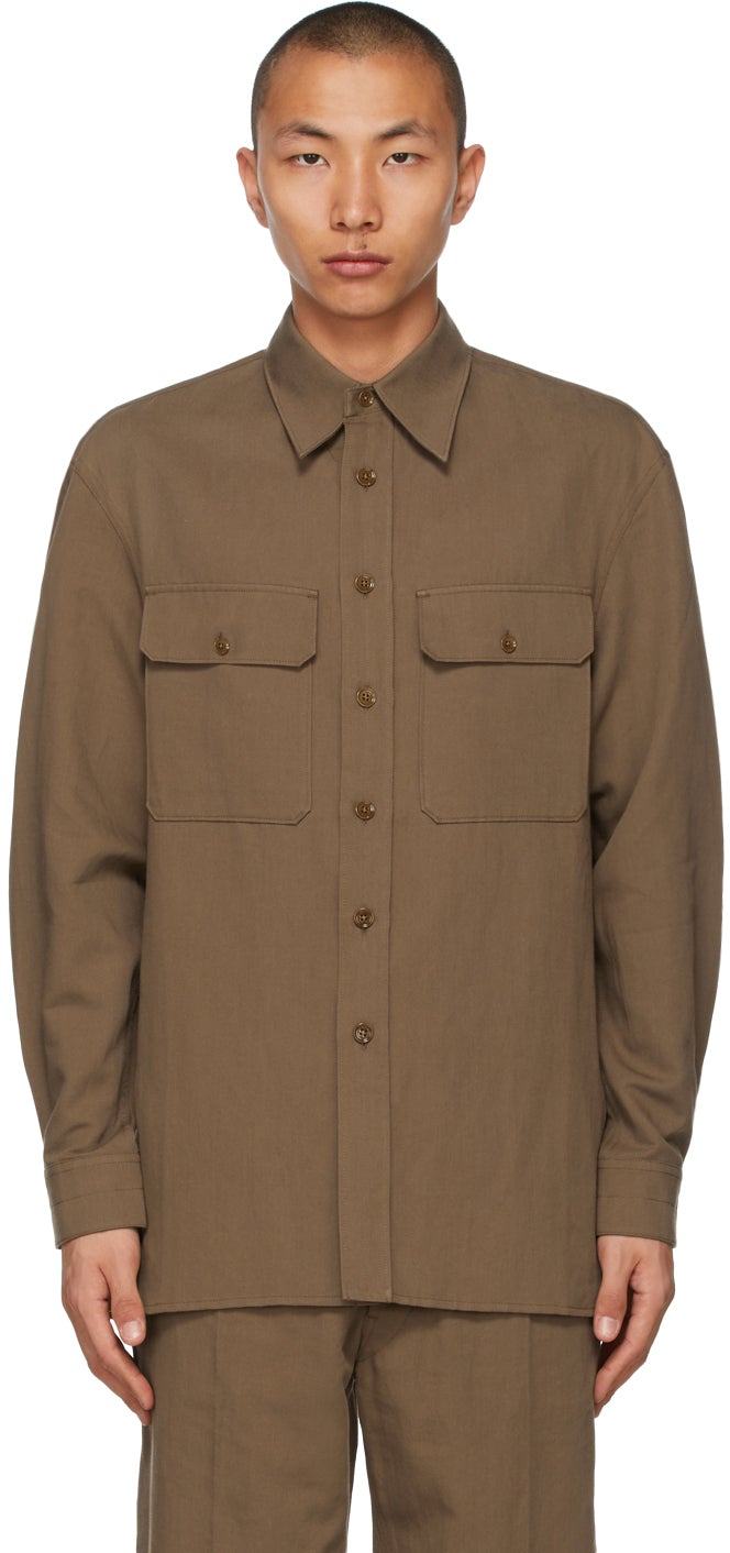 Lemaire Brown Officer Shirt – BlackSkinny