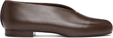 Lemaire Brown Stitch Slippers - Pantoufles de point marron Lemaire - lemaire 갈색 스티치 슬리퍼