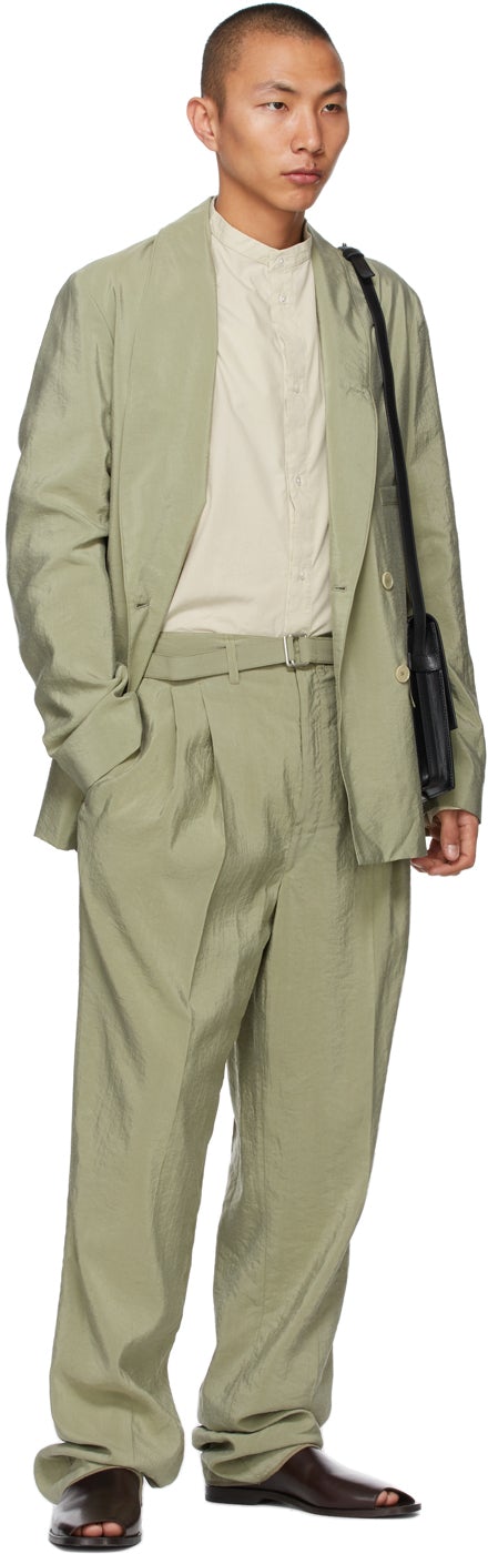 Lemaire Green Belted DB Blazer