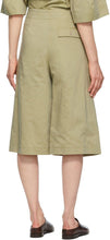 Lemaire Green Silk Pleated Bermuda Shorts