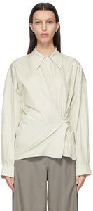 Lemaire Green Twisted Shirt - Chemise tordue verte lemaire - lemaire 녹색 꼬인 셔츠