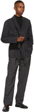 Lemaire Grey Belted Double-Breasted Blazer