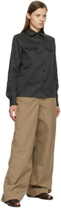 Lemaire Grey Satin 2 Pocket Shirt