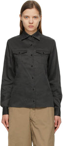 Lemaire Grey Satin 2 Pocket Shirt - Chemise de poche Satin 2 Lemaire gris 2 - lemaire 회색 새틴 2 포켓 셔츠