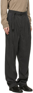 Lemaire Grey Silk Loose Trousers