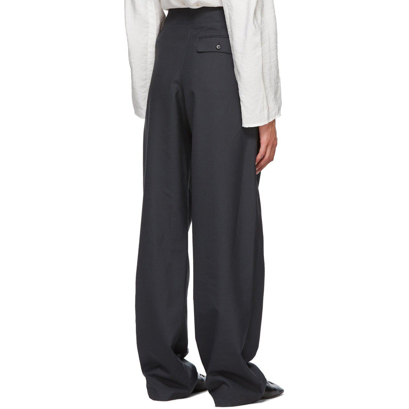 Lemaire Grey Wool Belted Loose Trousers – BlackSkinny