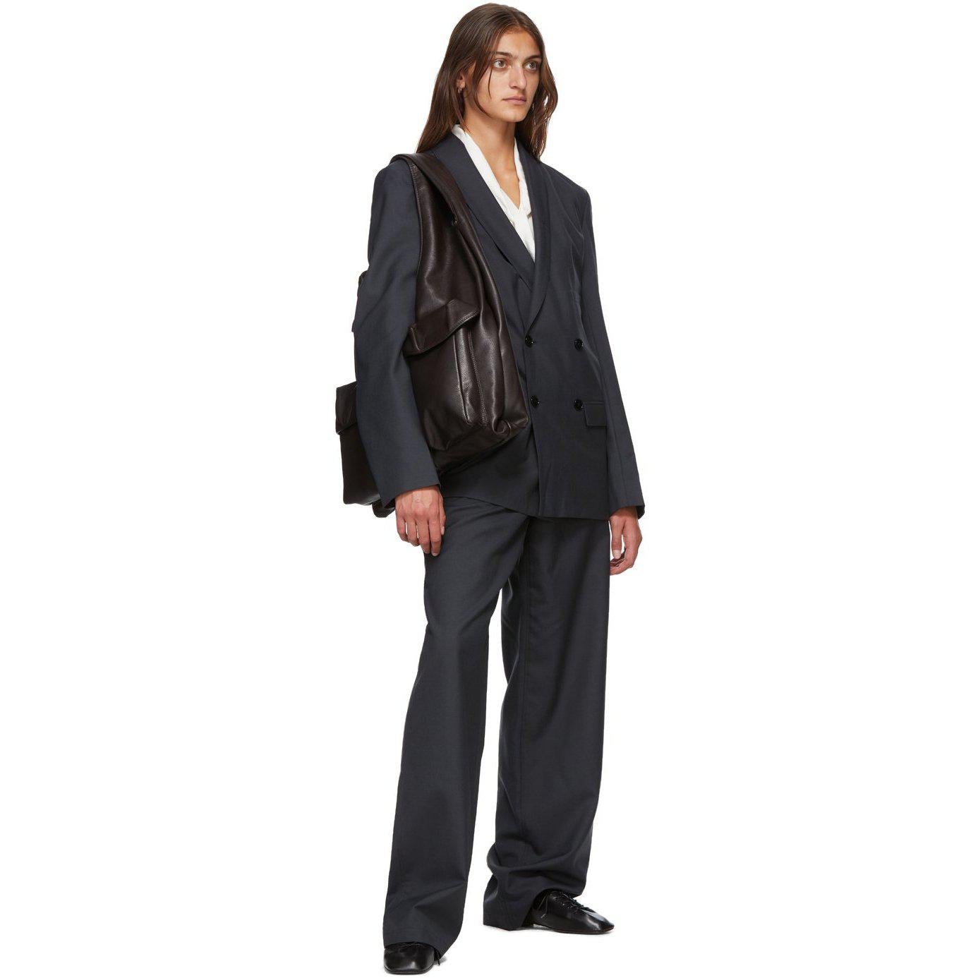 Lemaire Grey Wool Belted Loose Trousers – BlackSkinny